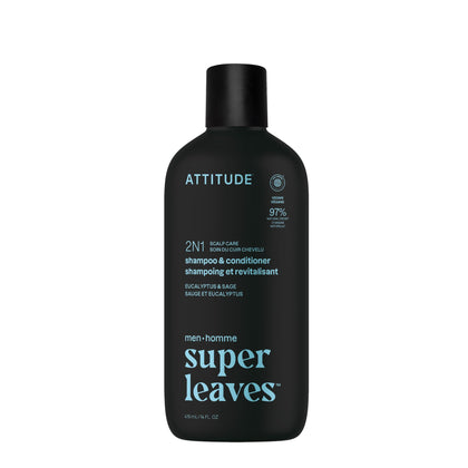 ATTITUDE Men's 2-in-1 Shampoo and Conditioner front view