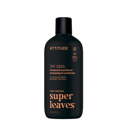 ATTITUDE Men's 2-in-1 Shampoo and Conditioner front view, 14 Fl Oz