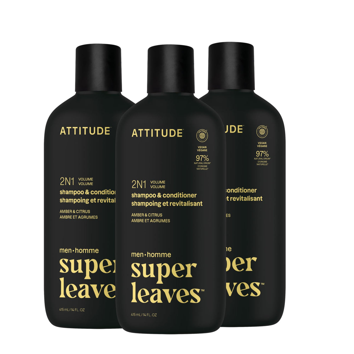 ATTITUDE Men's 2-in-1 Shampoo and Conditioner front view, 14 Fl Oz