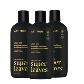 ATTITUDE Men's 2-in-1 Shampoo and Conditioner front view, 14 Fl Oz