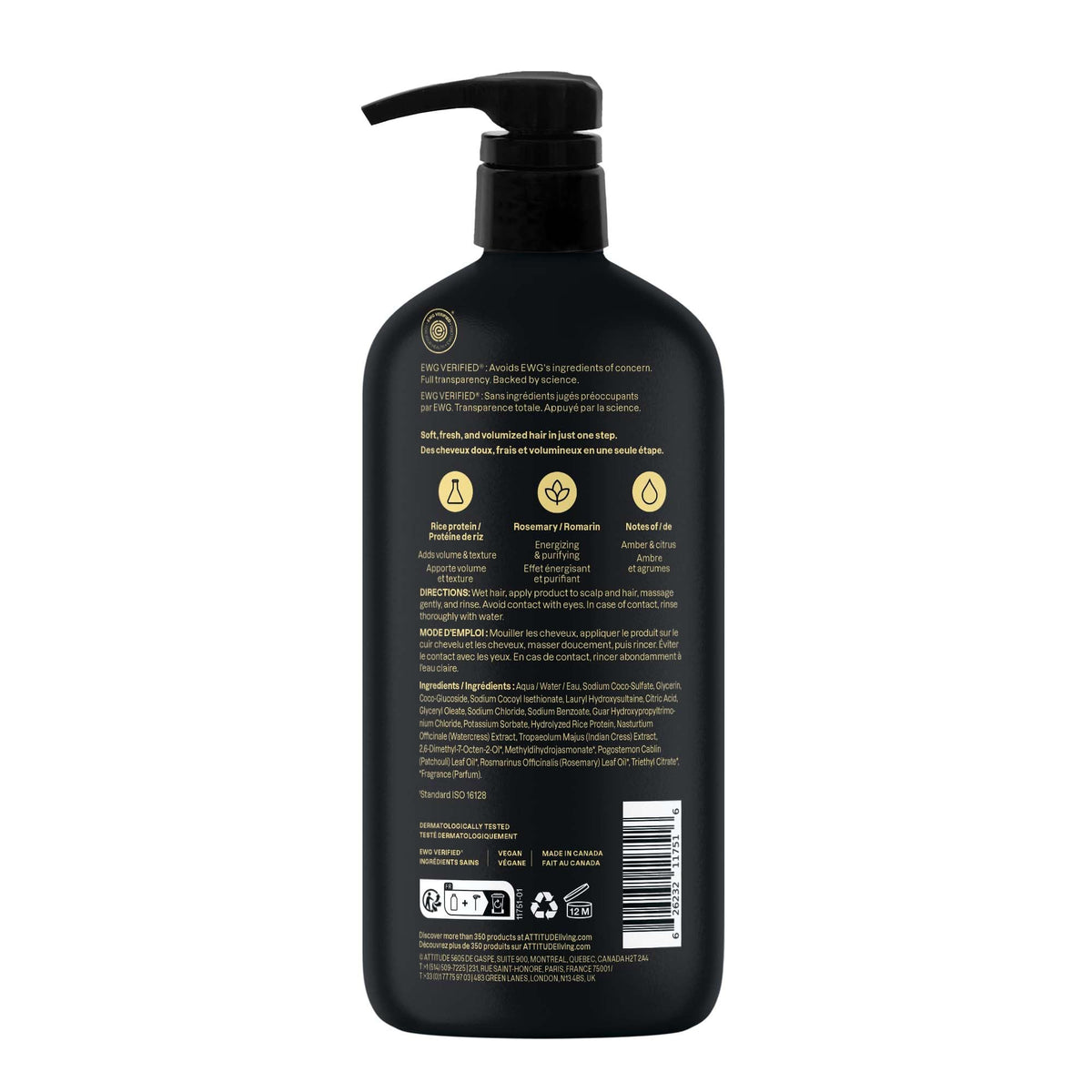 ATTITUDE Men's 2-in-1 Shampoo and Conditioner packaging details