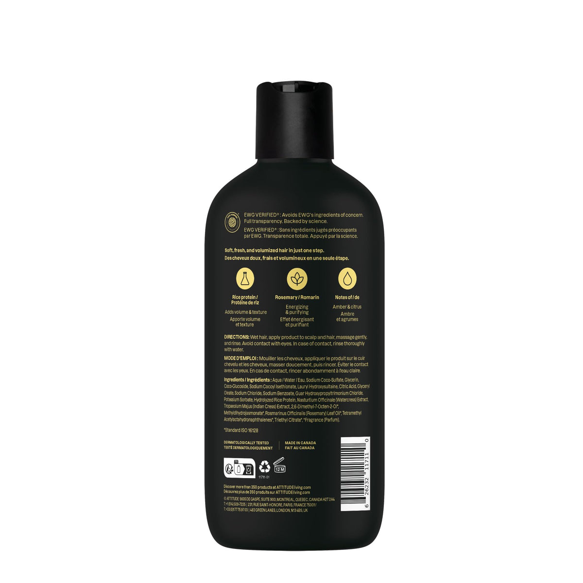 ATTITUDE Men's 2-in-1 Shampoo and Conditioner showing lather in hands