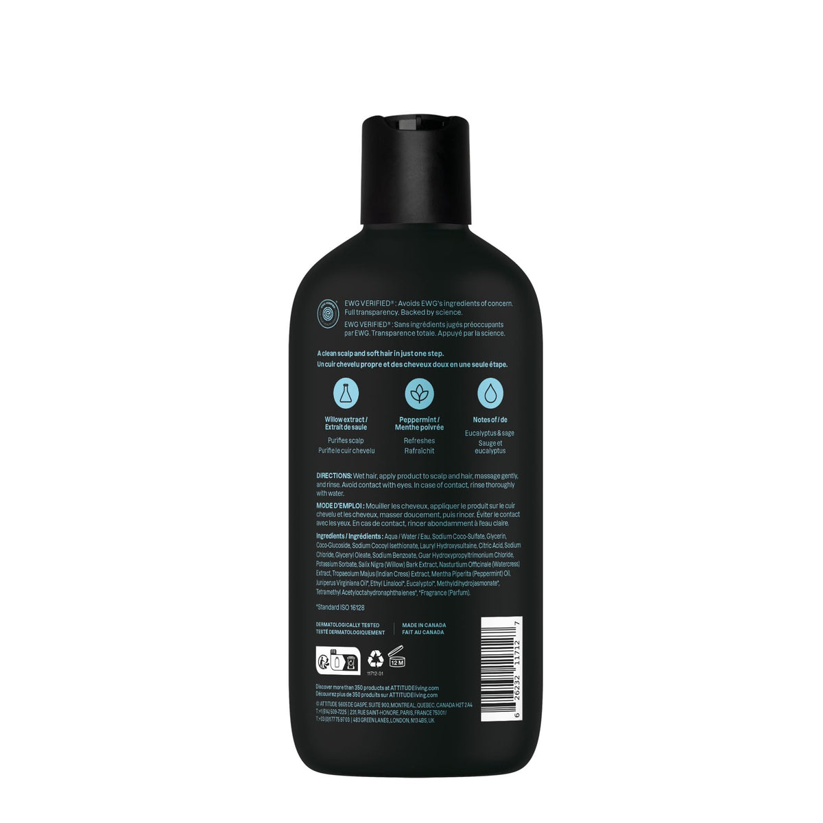 ATTITUDE Men's 2-in-1 Shampoo and Conditioner with sage sprigs