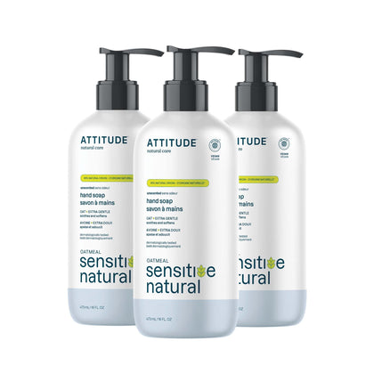 ATTITUDE Sensitive Hand Soap 16 Fl Oz Pack of 3 front view