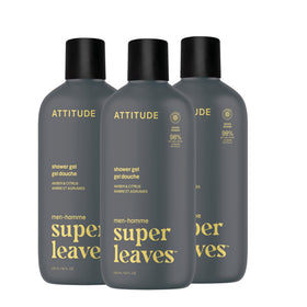 ATTITUDE Shower Gel Body Wash for Men, amber and citrus scent, front view