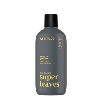 ATTITUDE Shower Gel Body Wash for Men front view 14 Fl Oz