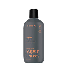 ATTITUDE Shower Gel Body Wash for Men front view with Patchouli & Bourbon fragrance
