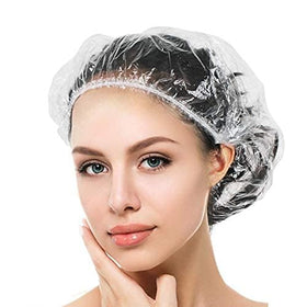 Auban Disposable Shower Cap stretched to show size