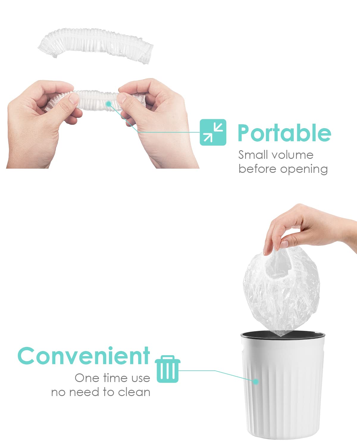 Auban Disposable Shower Cap used for food covering
