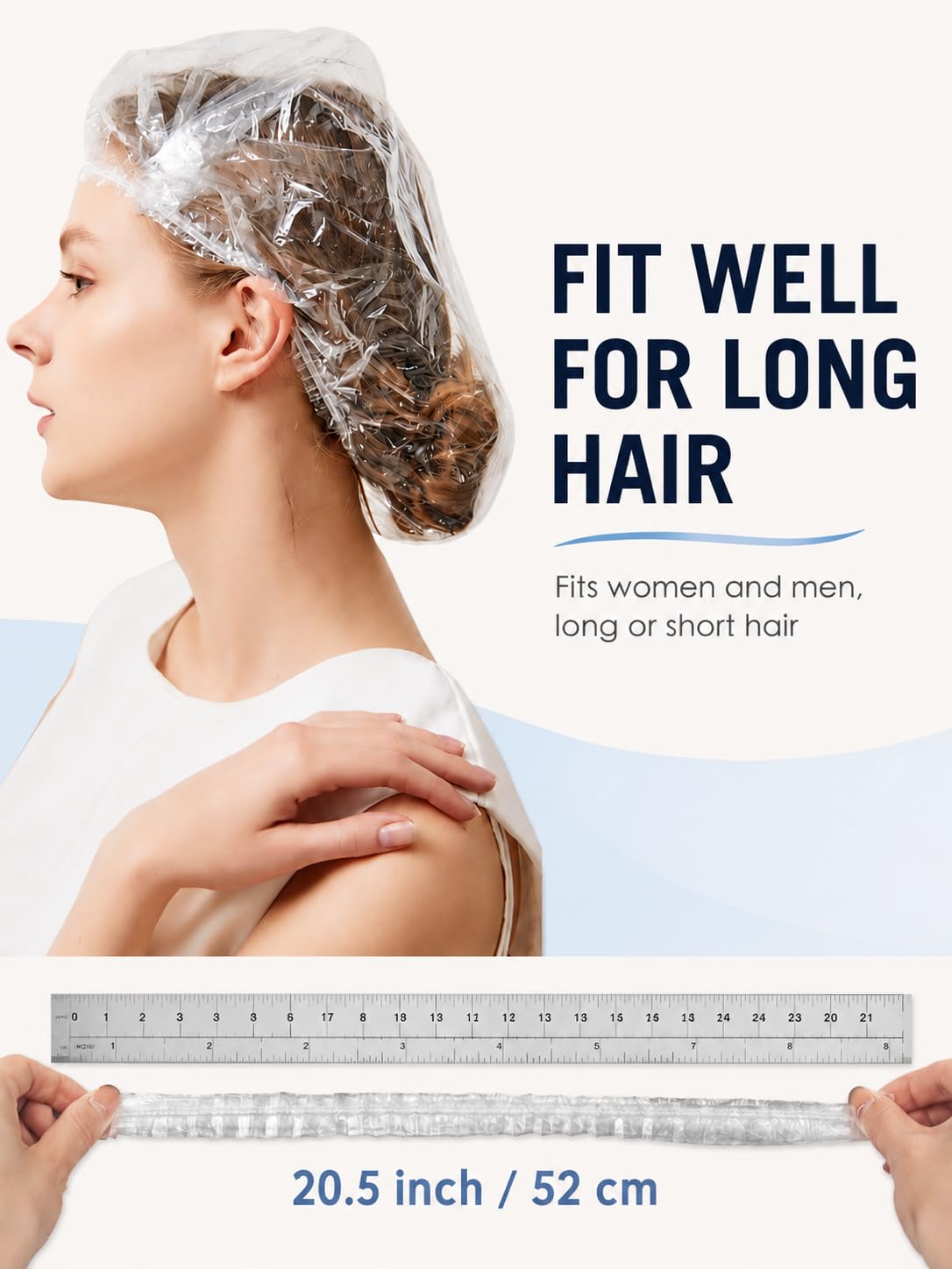Auban shower cap pack of 50, showcasing packaging