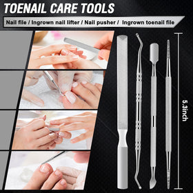 Aucurwen Toenail Clippers Kit displayed with user manual