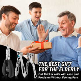 Aucurwen toenail clippers set with ergonomic design and sharp blades