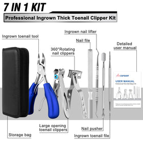 Aucurwen toenail clippers showing 360° rotating blade
