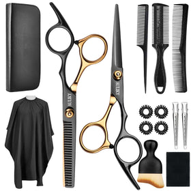 AULikY Hair Cutting Scissors Shears Set 15 Pcs front view