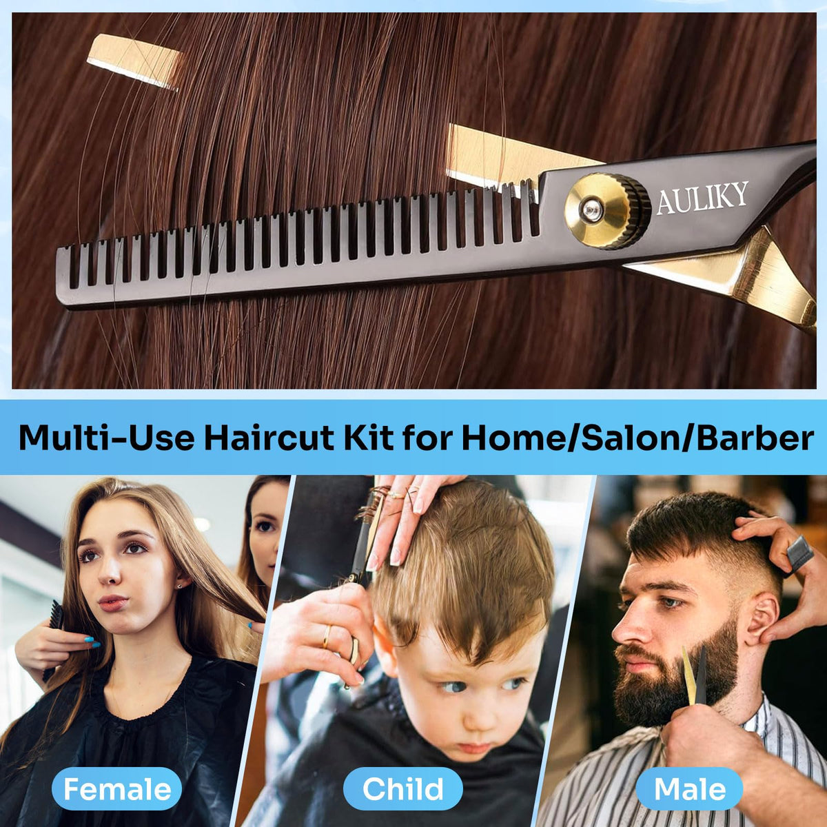 AULikY thinning scissors from the 15 pcs set