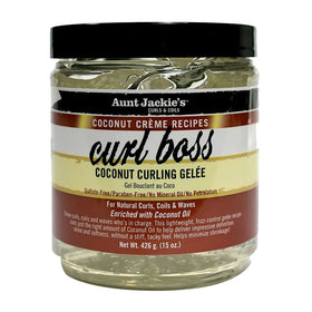 Aunt Jackie's Curl Boss Coconut Curling Gel 15 oz front view