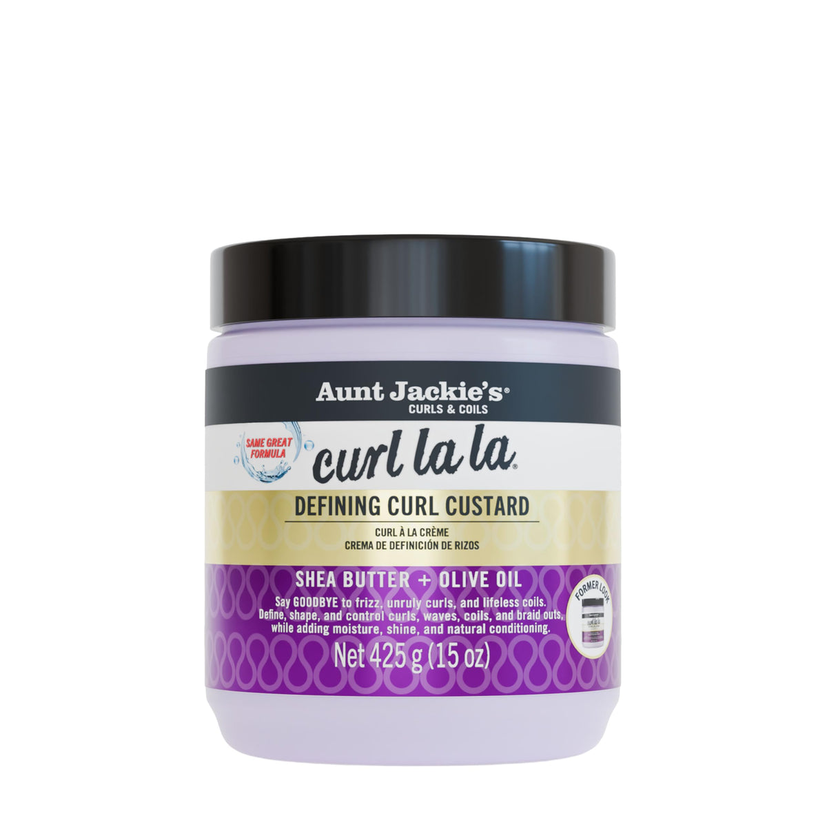 Aunt Jackie's Curl La La Defining Curl Custard 15 oz jar front view