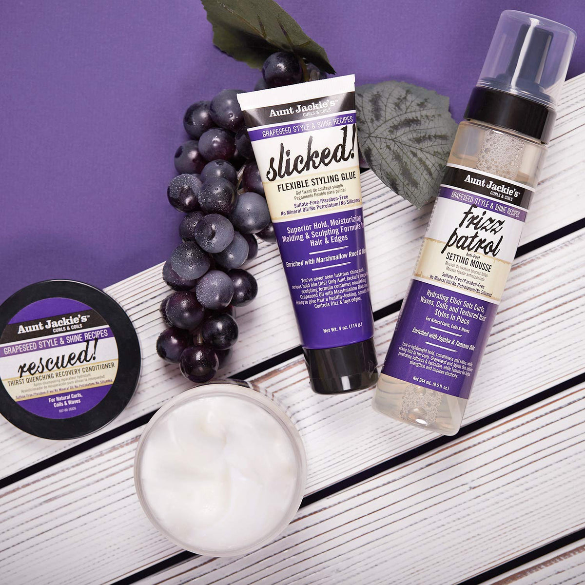 Aunt Jackie's Frizz Patrol Setting Mousse packaging details