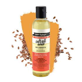 Aunt Jackie's Multi-Use Oil 8 Fl Oz back view showing ingredients
