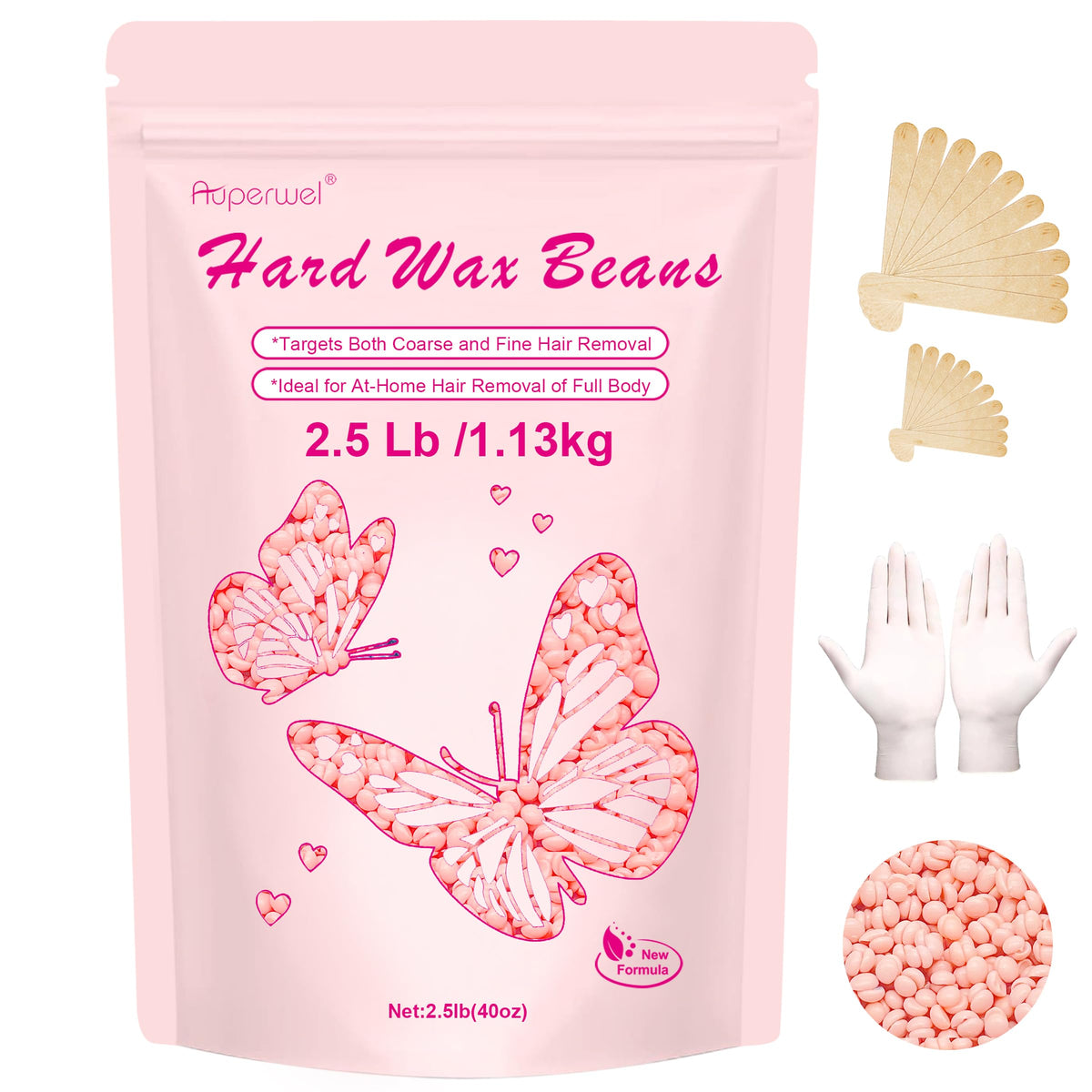 Auperwel Wax Beads 2.5lb packaging front view