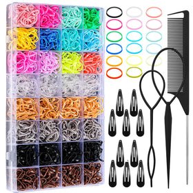 auroray Hair Ties 2000 Pcs assorted colours in organiser box