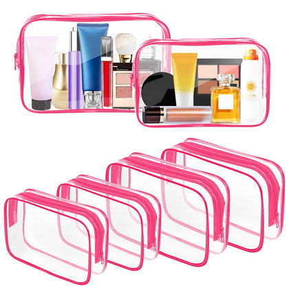 AURUZA Clear Makeup Bag front view with zipper