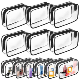 AURUZA Clear Makeup Bag front view with zipper