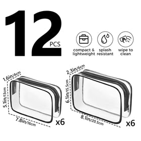 AURUZA Clear Makeup Bag showing different sizes