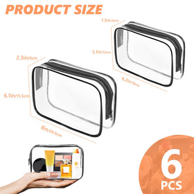 AURUZA Clear Makeup Bag showing multiple sizes