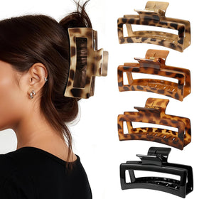 Auseibeely Jumbo Claw Clip in tortoise shell design front view