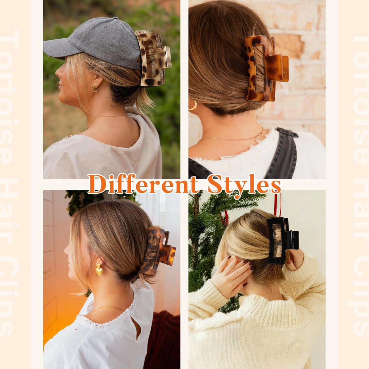 Auseibeely Jumbo Claw Clip on a stylish hat