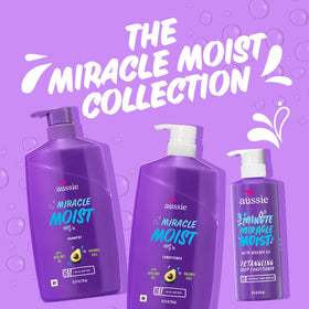 Aussie 3 Minute Miracle Moist Deep Conditioner being used in shower