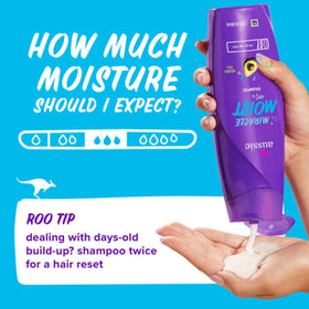 Aussie Miracle Moist Shampoo 12.1 Fl Oz with avocado and jojoba oil