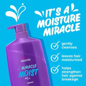 Aussie Miracle Moist Shampoo back view showing ingredients