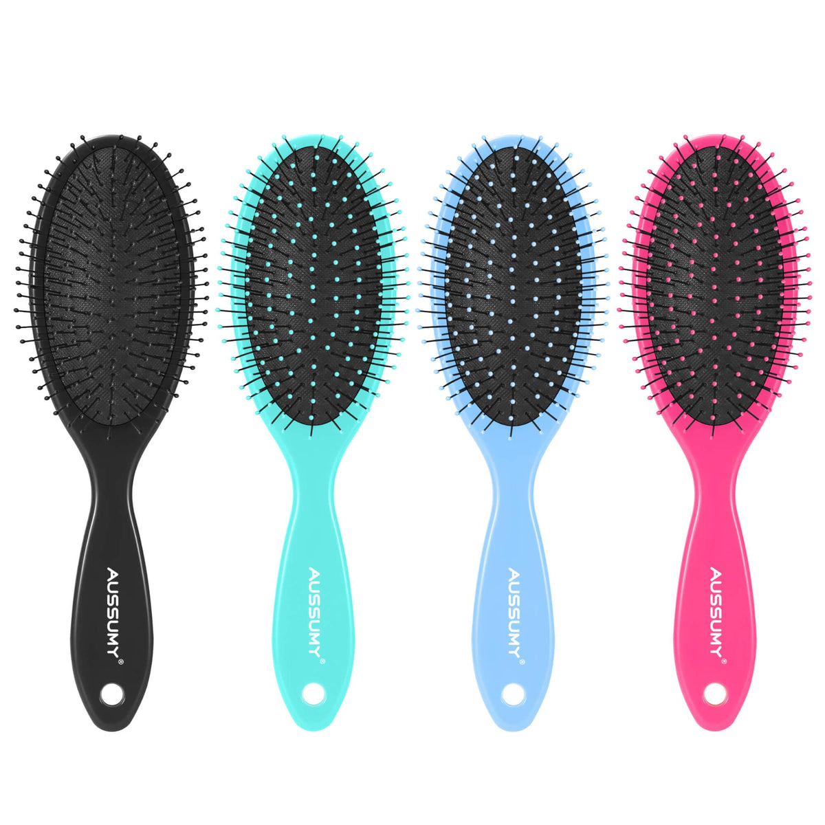 Aussumy Detangling Hair Brush front view with ultra-soft bristles
