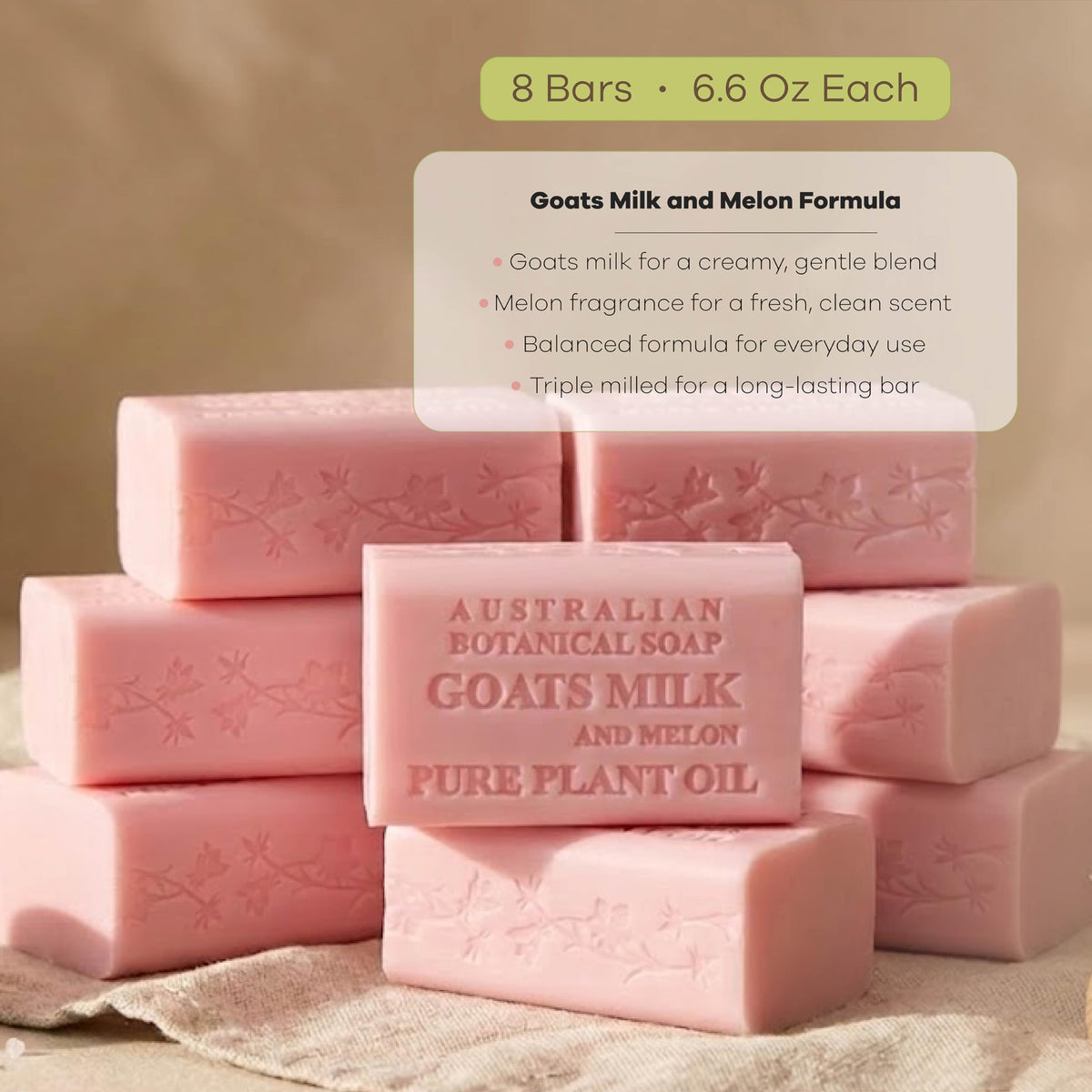 Australian Botanical Soap Goat Milk and Melon Soap packaging