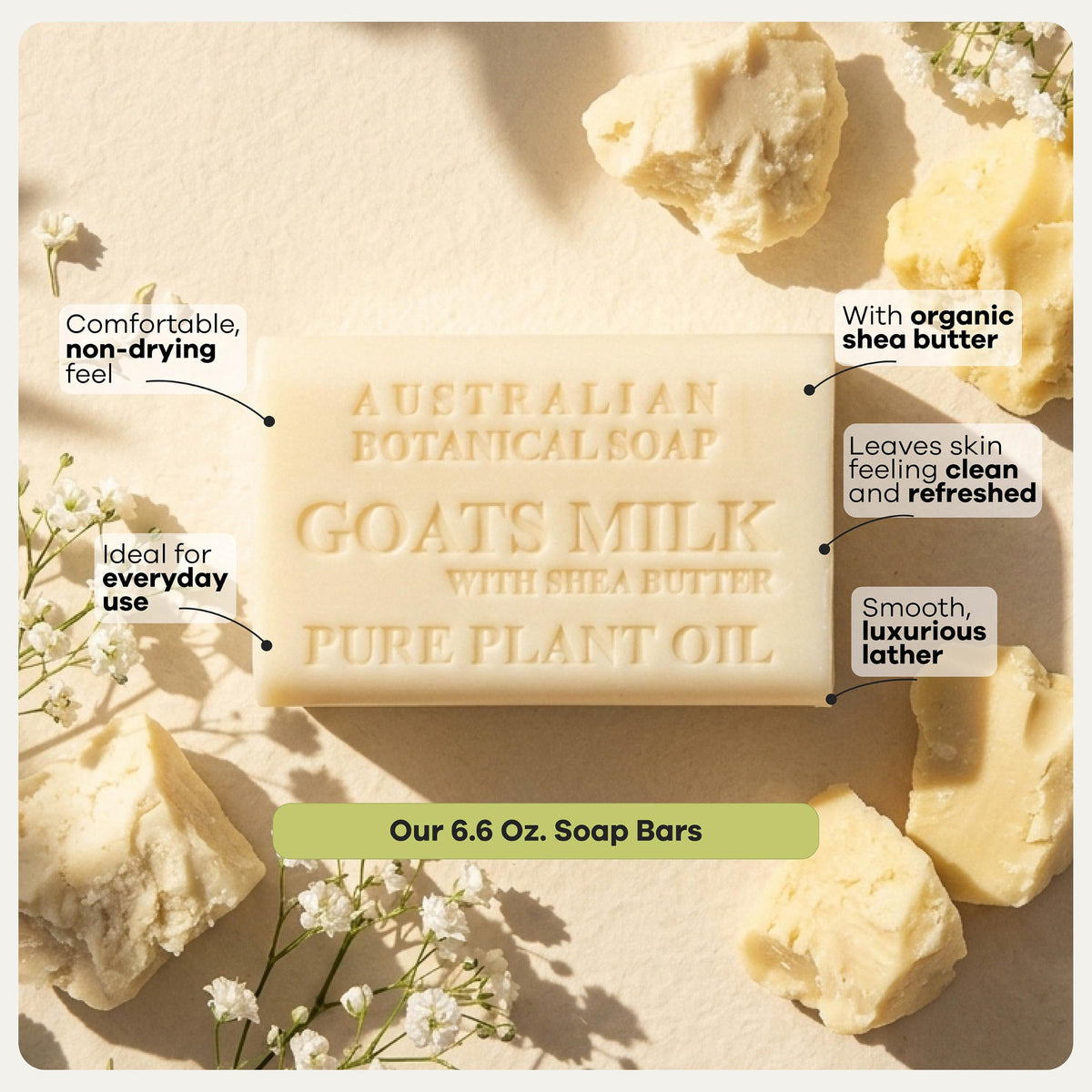 Australian Botanical Soap Goat Milk Soap lathering in hands
