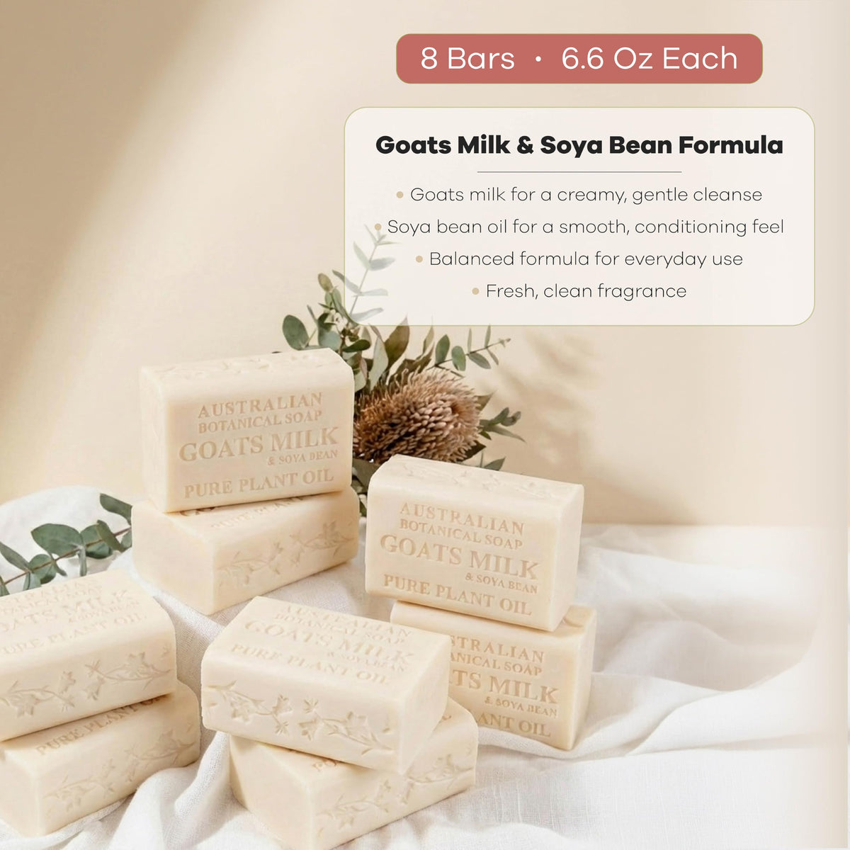 Australian Botanical Soap Goats Milk Bar with packaging