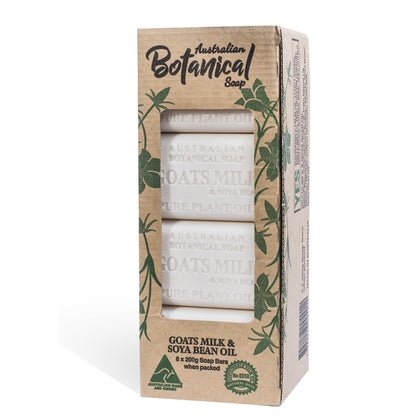 Australian Botanical Soap Goats Milk Bars pack of 8, front view