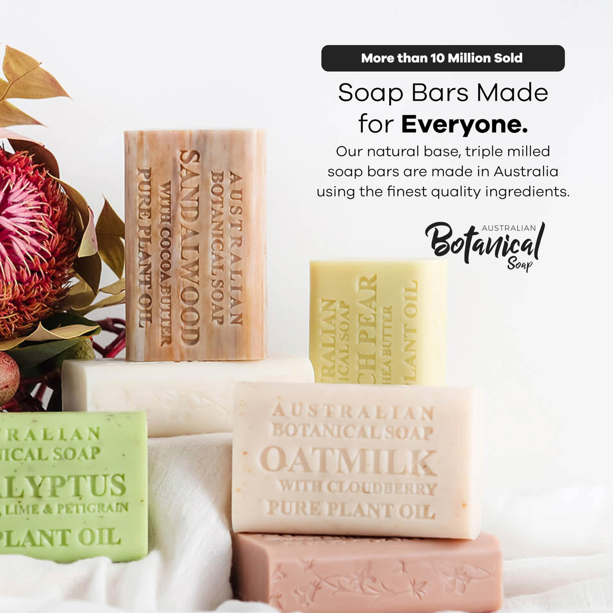 Australian Botanical Soap variety pack showcasing all 8 bars