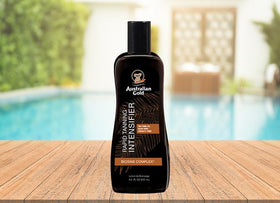 Australian Gold Rapid Tanning Intensifier Lotion side view showing packaging details