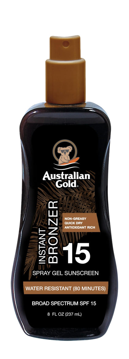Australian Gold SPF 15 Spray Gel Sunscreen 8oz front view