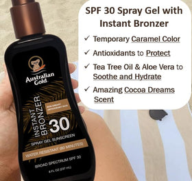 Australian Gold Spray Gel Sunscreen SPF 30 back view