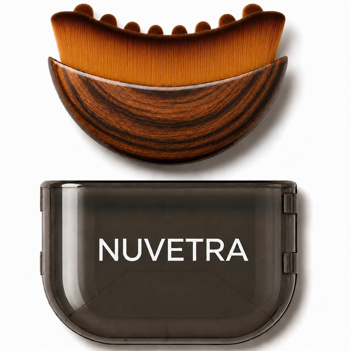 Auvorra Lift & Glow Lymphatic Brush front view with ergonomic design