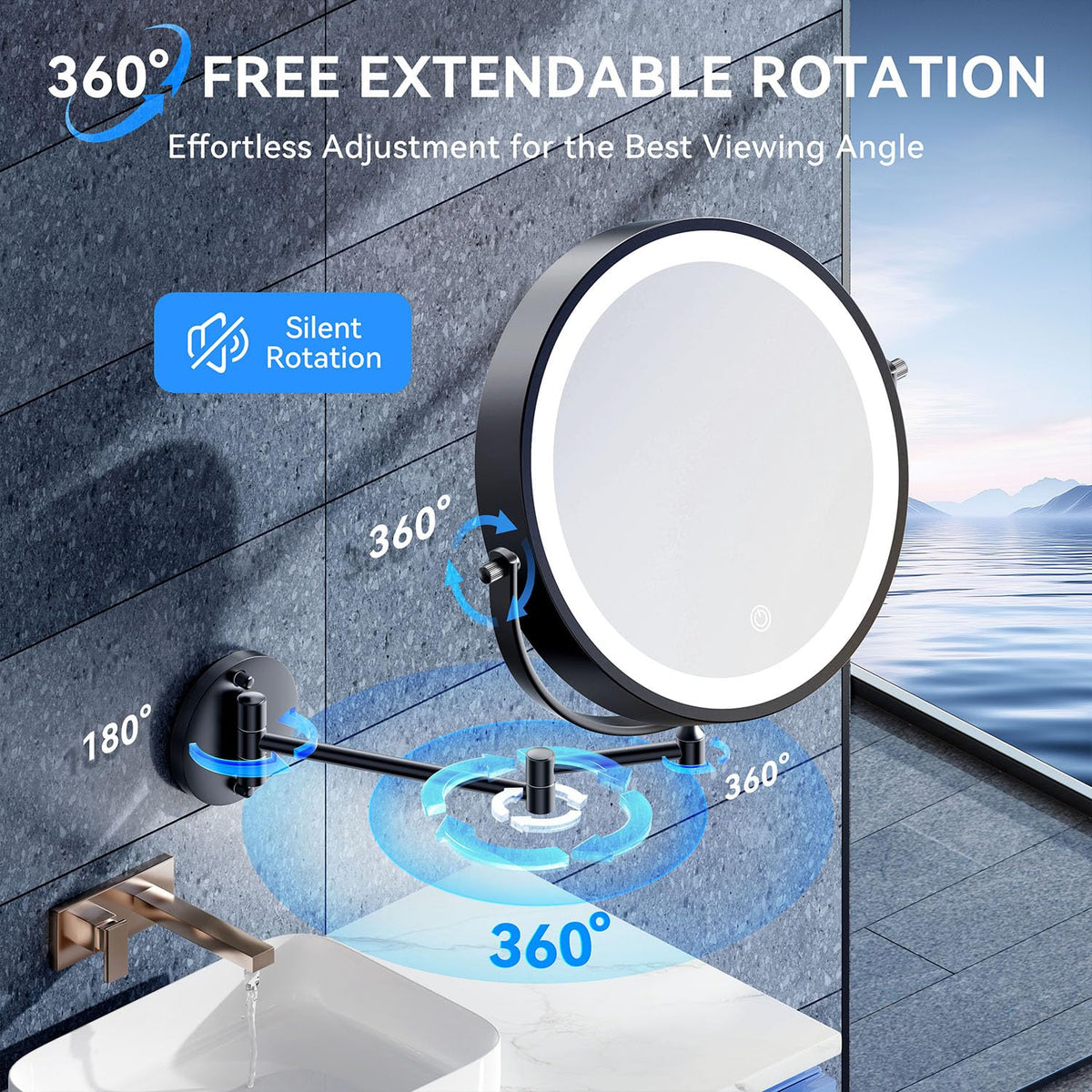 Auxmir 10-inch mirror in a stylish bathroom setting