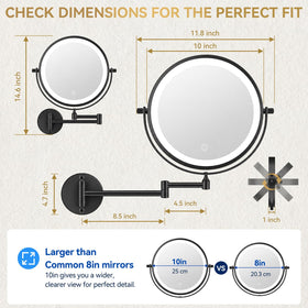 Auxmir 10-inch mirror showing 1X and 30X magnification sides