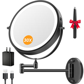 Auxmir 9-inch lighted magnifying makeup mirror front view