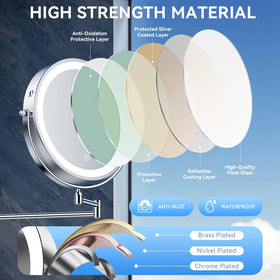 Auxmir 9-inch mirror packaging and accessories