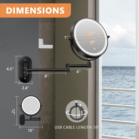 Auxmir wall mounted makeup mirror installation template and screws