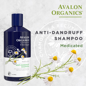 Avalon Organics Anti-Dandruff Shampoo 14oz back view with ingredient list
